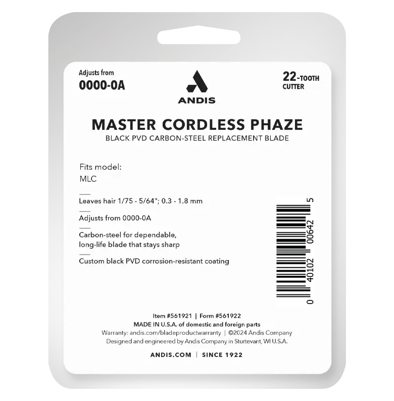 Andis Master Cordless Clipper Replacement Phaze Blade - Image 3