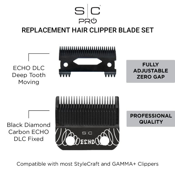 StyleCraft Echo Black DLC Clipper Blade and Echo Deep Tooth Cutter Set
Category: Accessories - Image 4