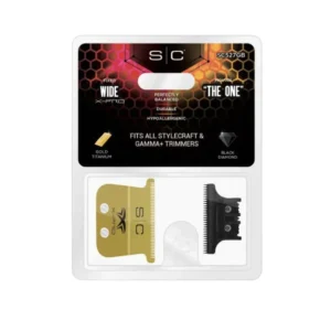 StyleCraft Fixed Gold Titanium X-Pro Wide Replacement Trimmer Blade w/ Black Diamond DLC The One Cutter Set